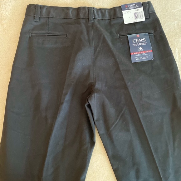 Chaps Boys Pleated Front Black School Pants - Size 16 Husky - Picture 11 of 13